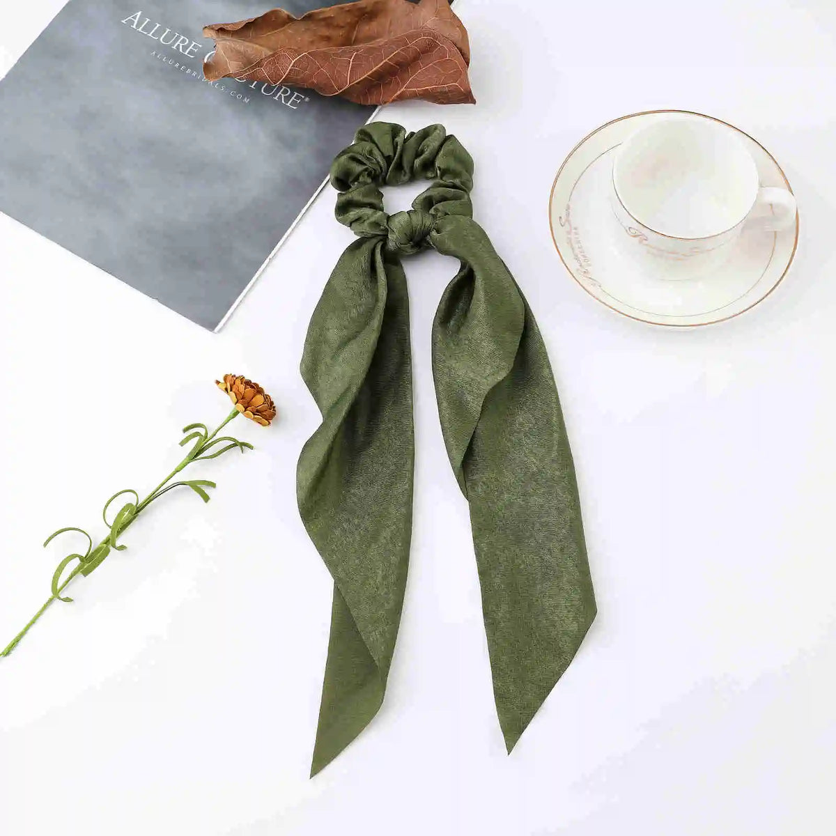 Korean Polka Dot Scrunchies – Women's Elastic Hair Ties & Scarf