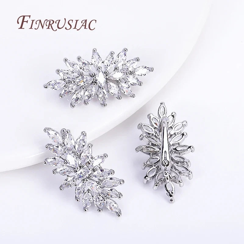 18K Gold Plated Zircon Flower Pearl Clasp | DIY Necklace Findings