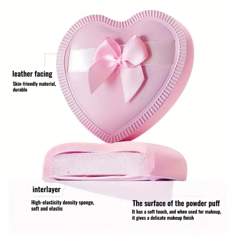 6-Pack Heart-Shaped Makeup Sponge Puffs – Dry & Wet Use
