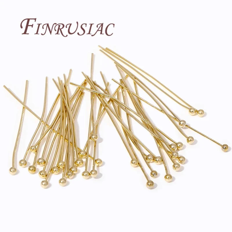 50Pcs 14K Gold Plated Ball Head Pins – DIY Jewelry Findings