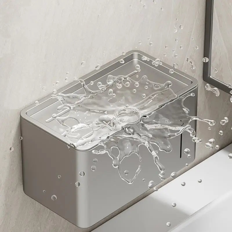 Wall-Mounted Toilet Paper Holder No-Drill Bathroom Dispenser