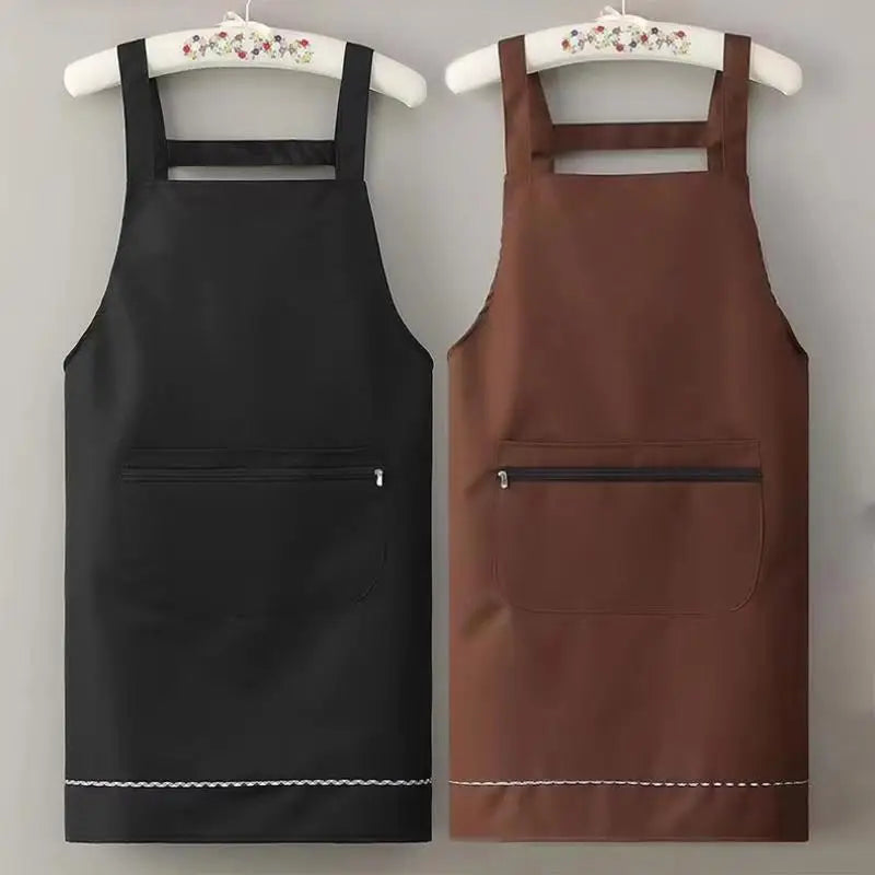 Waterproof PVC Apron for Women & Men | Zippered Pocket