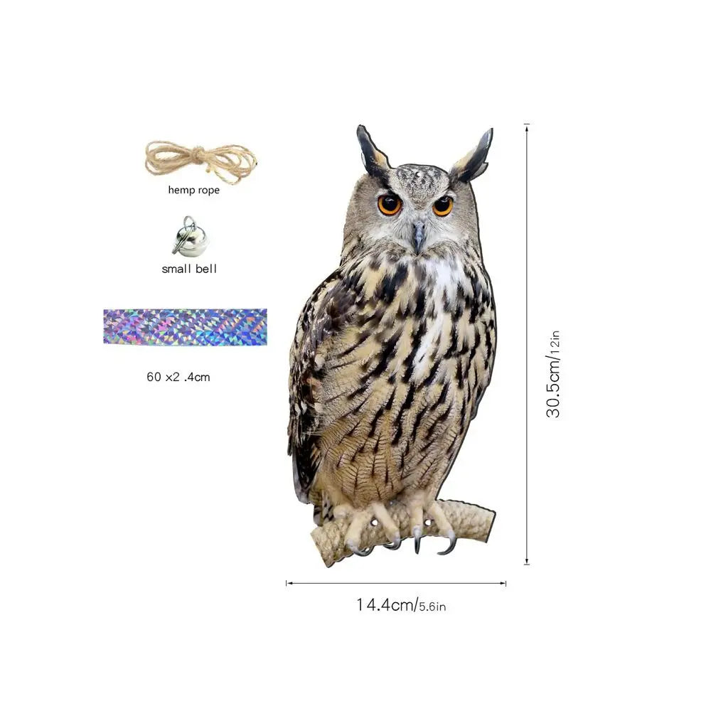 Owl Scarecrow Bird Repeller Wind Chime with Bells – Waterproof