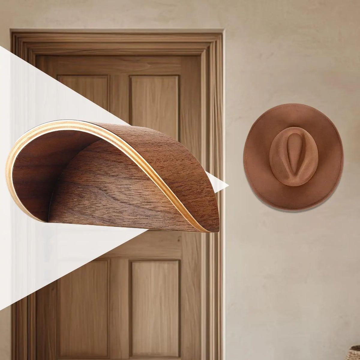 Wooden Cowboy Hat Rack – Wall-Mounted Hat Hanger & Organizer