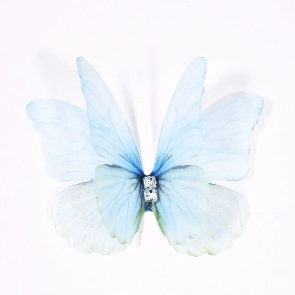 50Pcs 3D Organza Butterfly Appliques – Colorful Mesh Patches