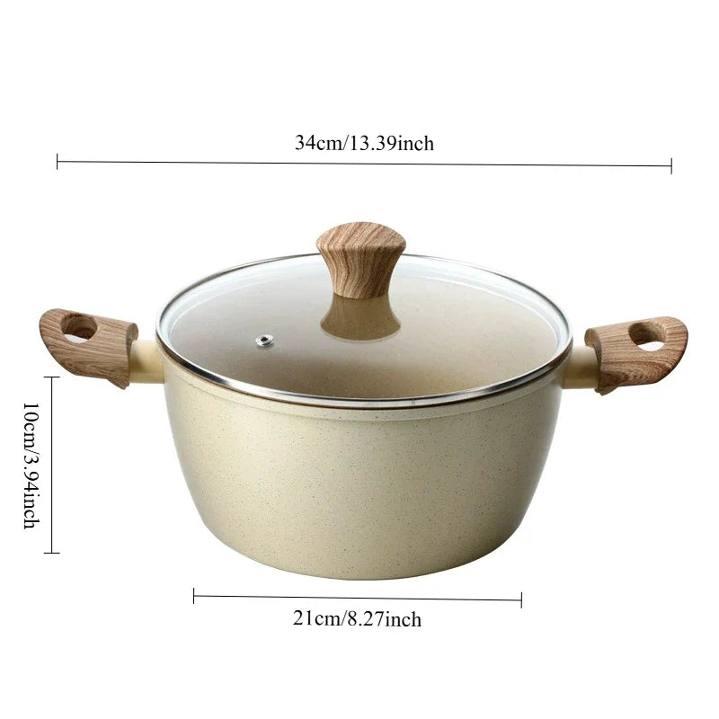 Nonstick Aluminum Stock Pot with Lid & Stay-Cool Handle
