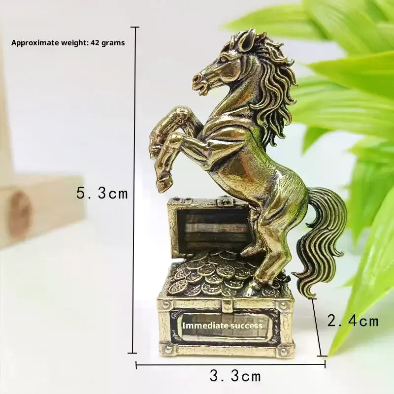 Brass Feng Shui Horse Figurine – Miniature Zodiac Statue