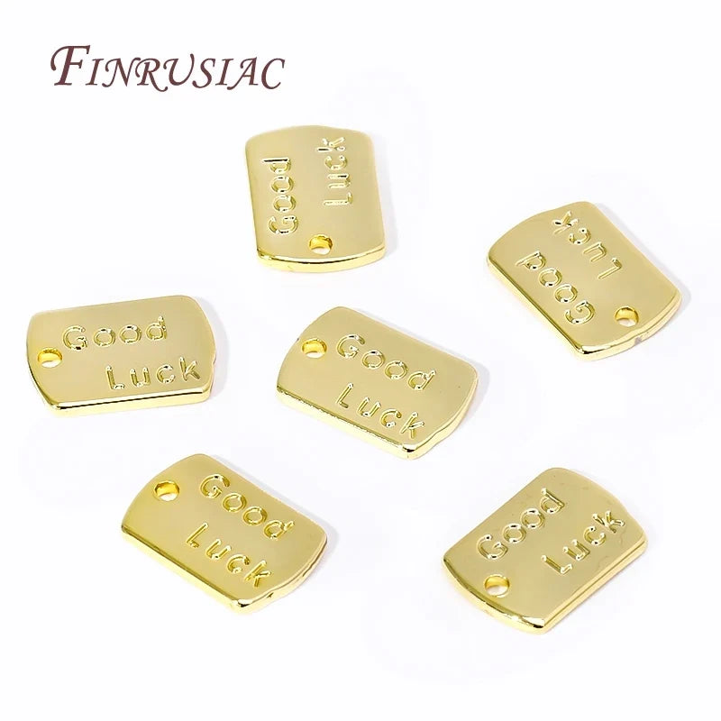 18K Gold Plated Good Luck Round Charm Pendants 10/20 Pcs