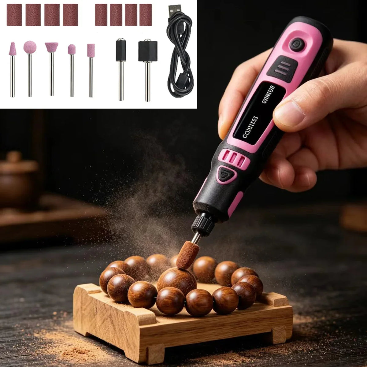 DAZZLEEX Cordless Rotary Tool – Engraving, Grinding & Polishing