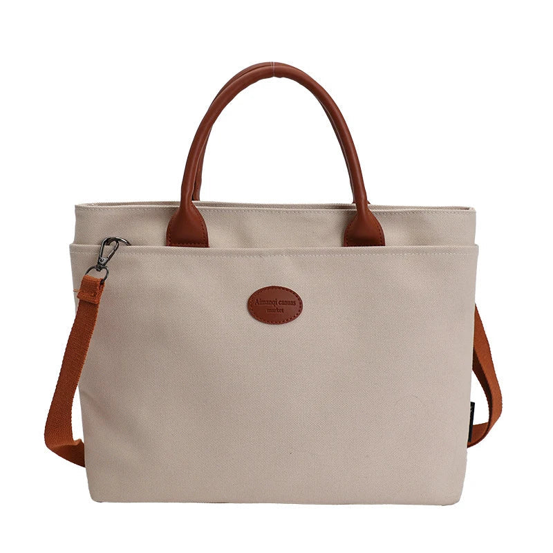 Oversized Canvas Tote Bag – Foldable Women's College Bookbag