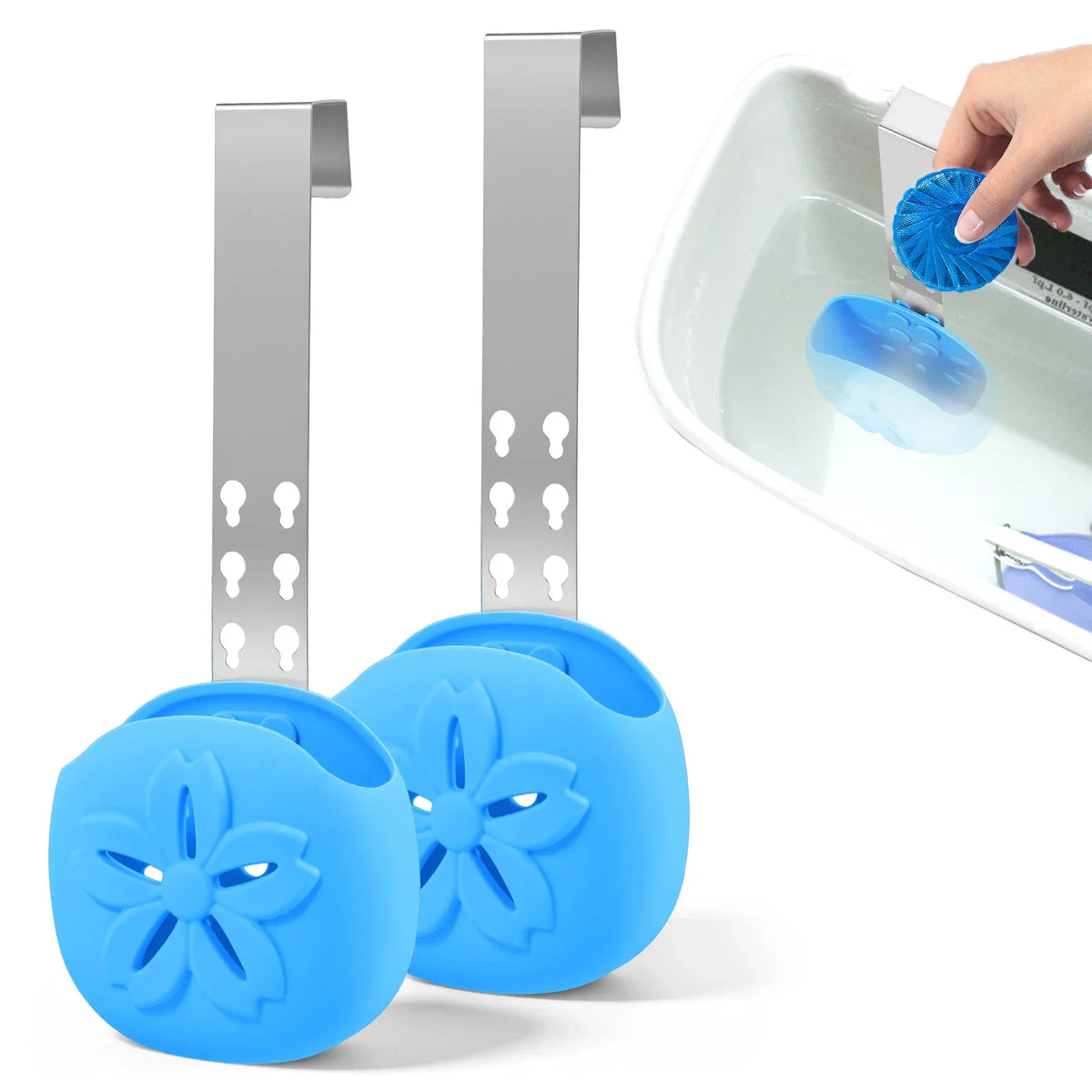 2-Pack Adjustable Toilet Tank Tablet Holder – Metal Bracket