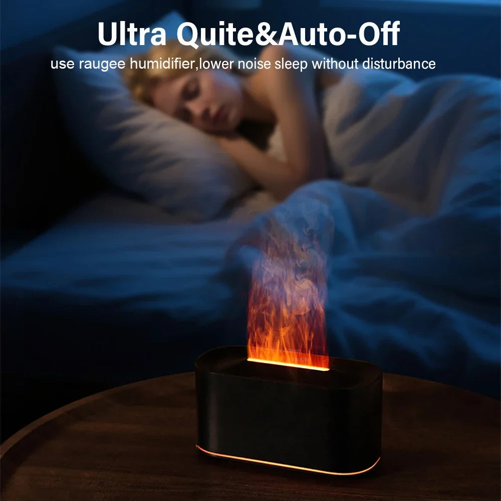 Raugee Flame Aroma Diffuser – USB Mini Humidifier Night Light