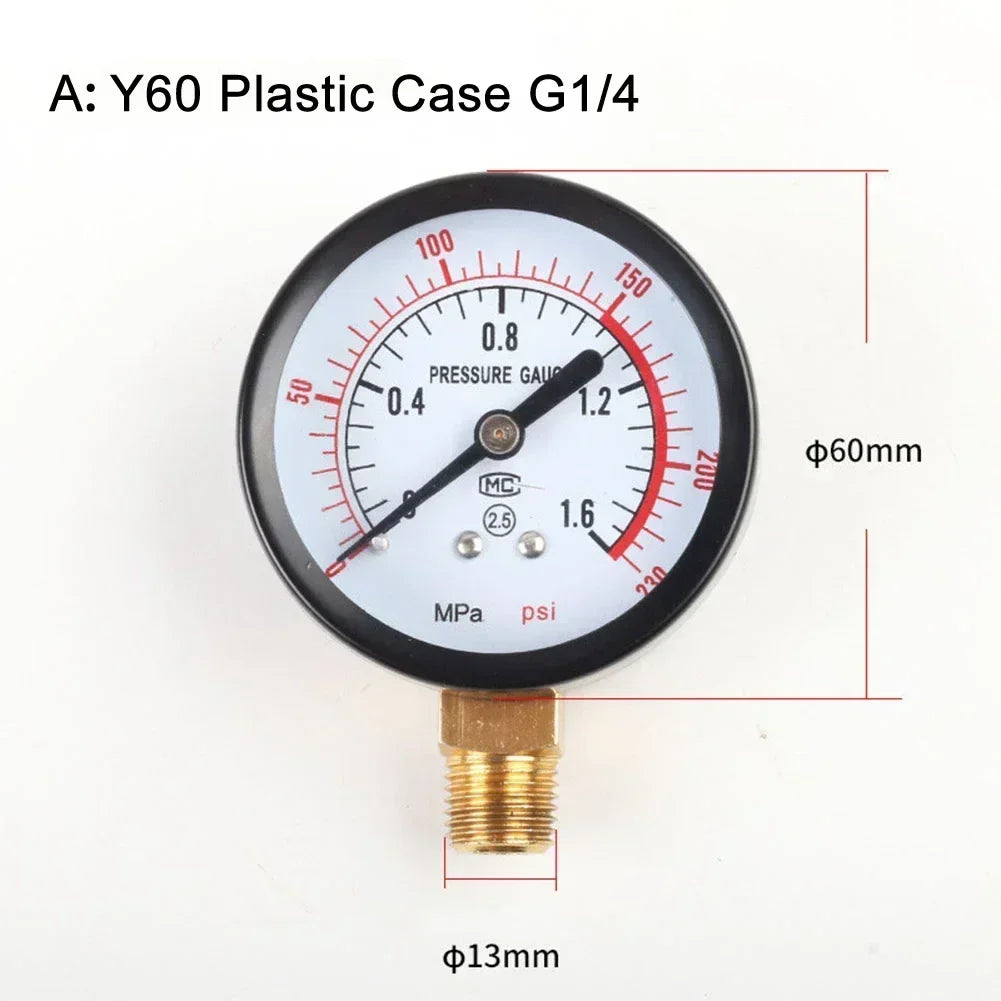 Y60 Pressure Gauge 0–230 PSI | Pool Filter & Air Compressor