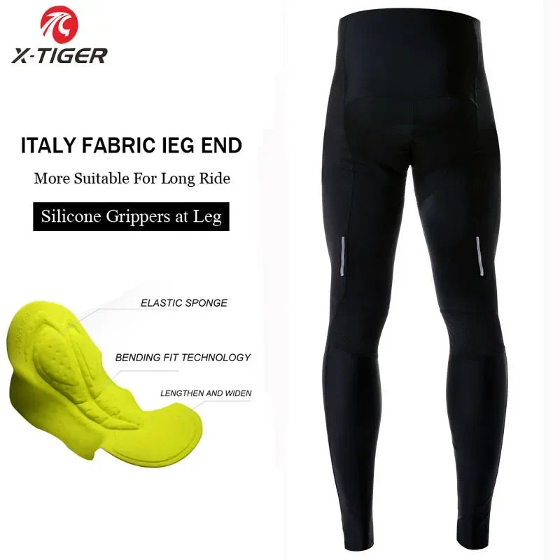 X-TIGER Men's Cycling Bib Tights | 5D Coolmax Gel Pad MTB Road