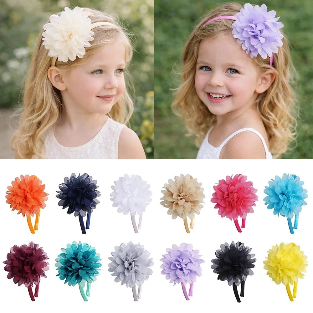 Big Flower Girls Headband – Multi-Layer Princess Hairband