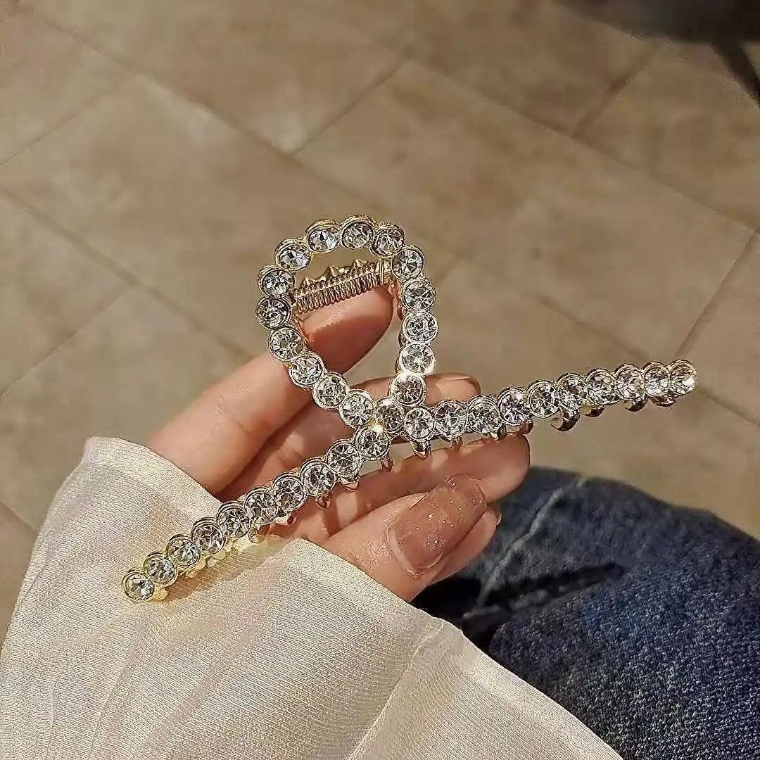 Snake Crystal Tassel Hair Claw Clips – Geometric Metal Women