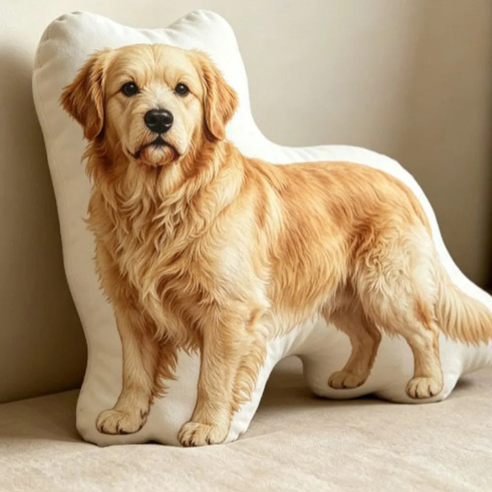 Shiba Dog Shaped Throw Pillow – Soft Plush Animal Cushion