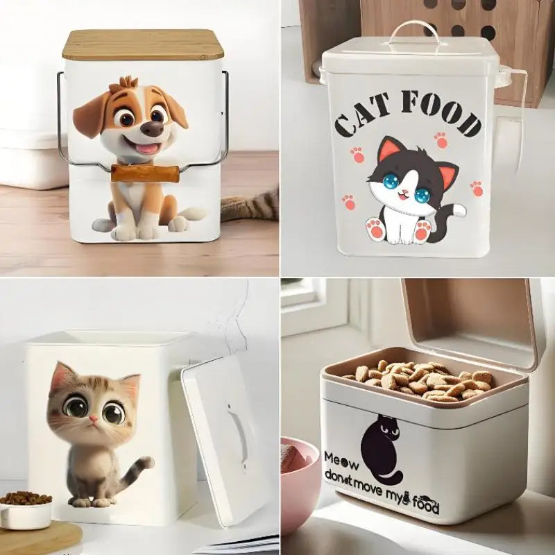 Waterproof Cat & Dog Food Container Stickers – PVC Decals