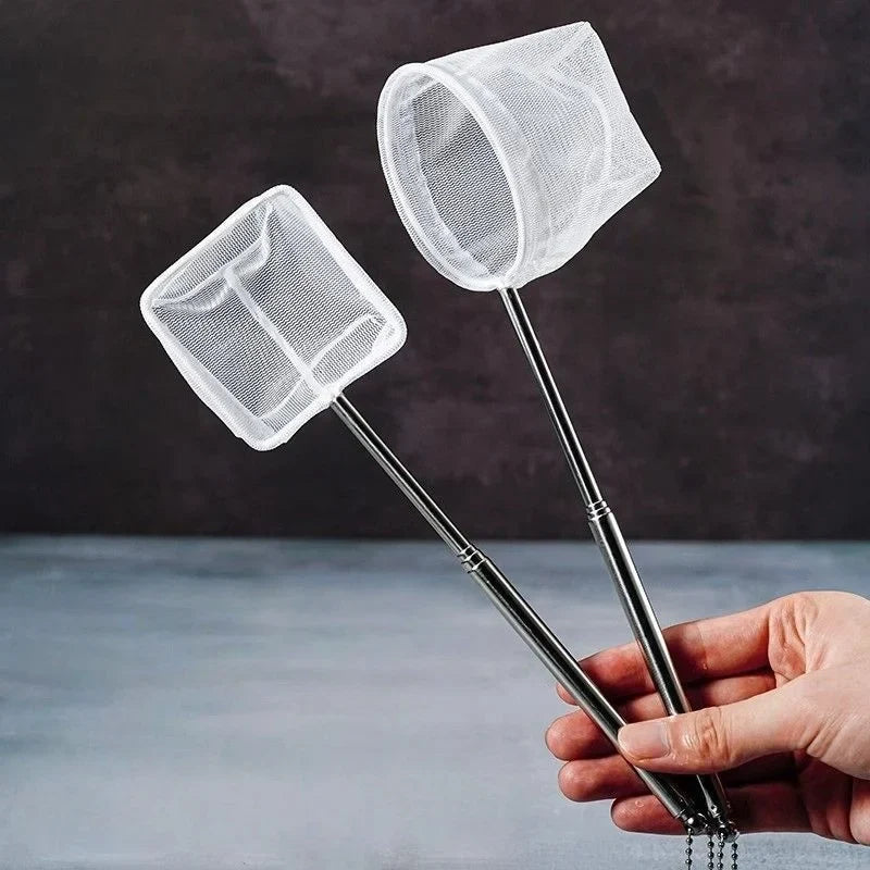 Aquarium Square Fish Net Extendable Handle & Suction Cup