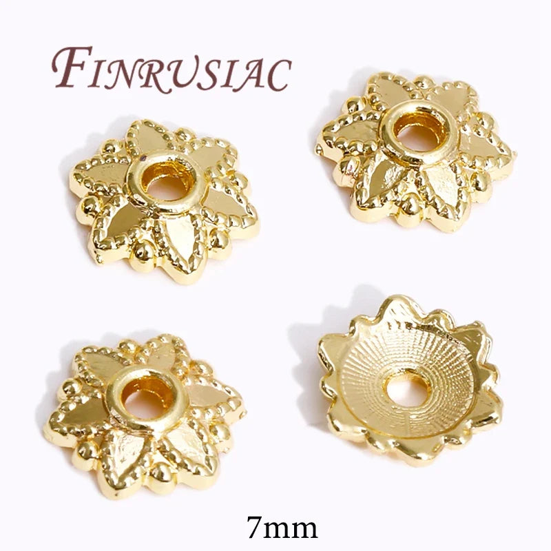 18K/14K Gold Plated Flower Bead Caps – DIY Jewelry Spacers