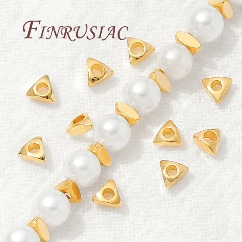 3mm 18K Gold Plated Triangle Spacer Beads | DIY Jewelry Making