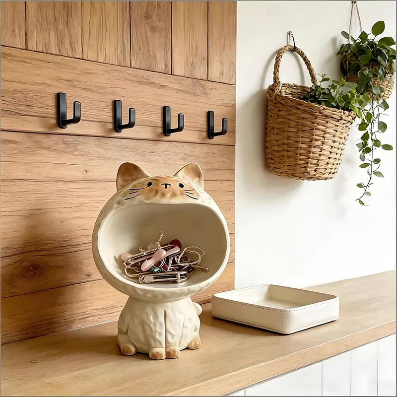Cute Cat Desktop Storage Box – Kawaii Desk Organizer