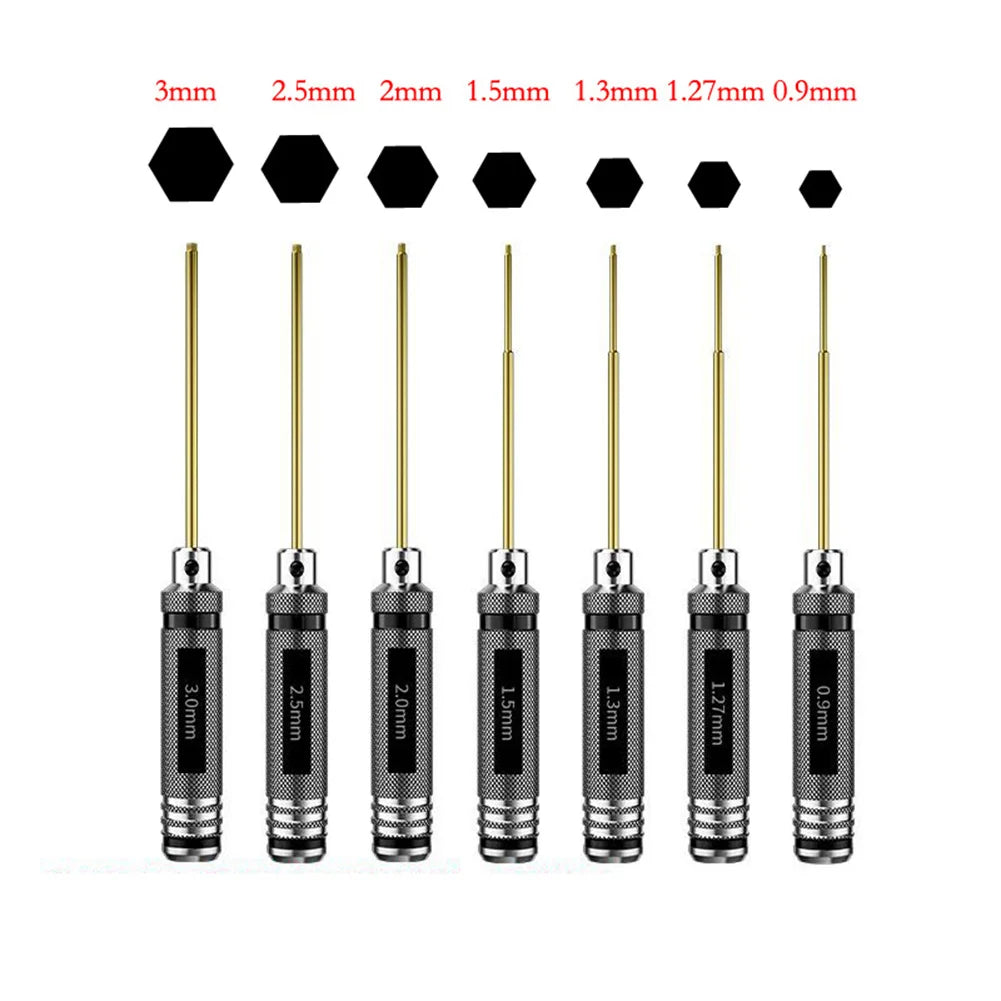 DAZZLEEX Hex Screwdriver Set 0.9–3mm | RC Model Airplane Tool