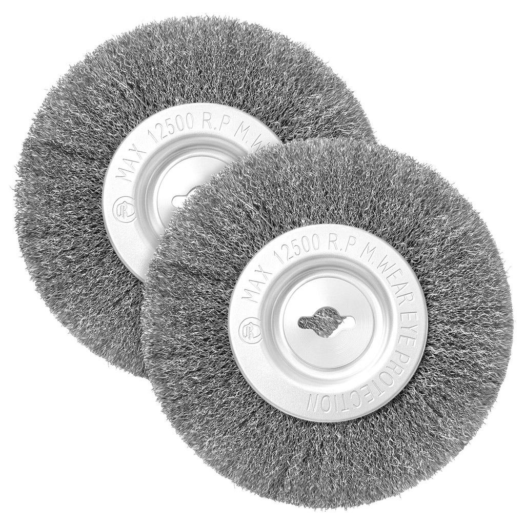 2-Pack Steel Wire Wheel Brush for Bench Grinder – Deburring