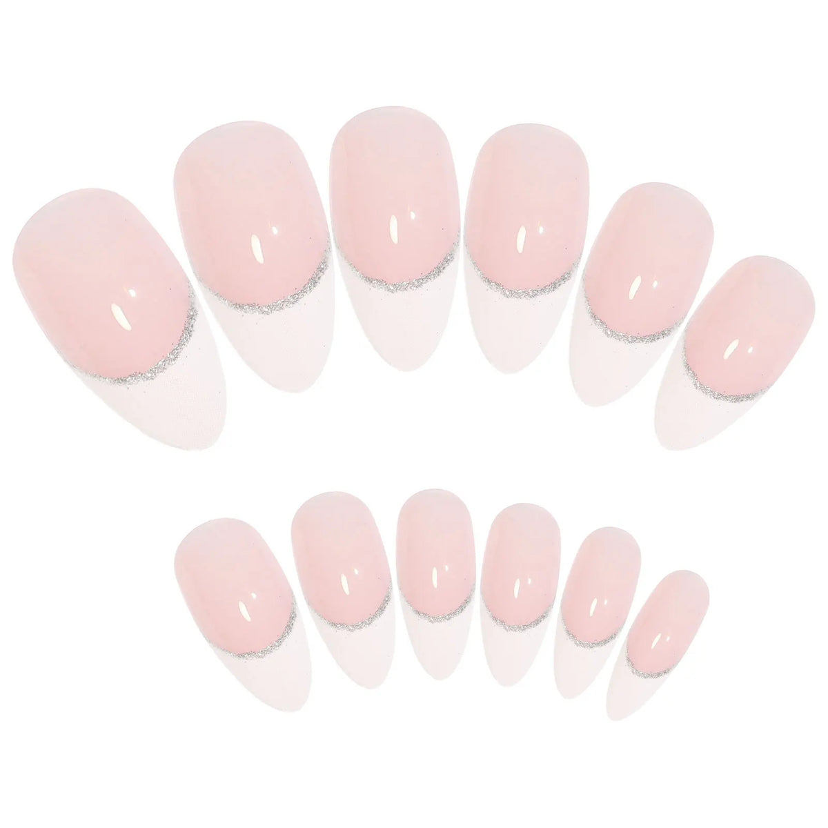 French Round Press-On Nails L Size – 24pc Acrylic Tips