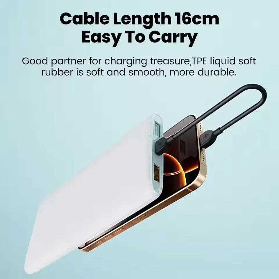 17cm USB-C Keychain Cable – PD 60W Fast Charging, 3A