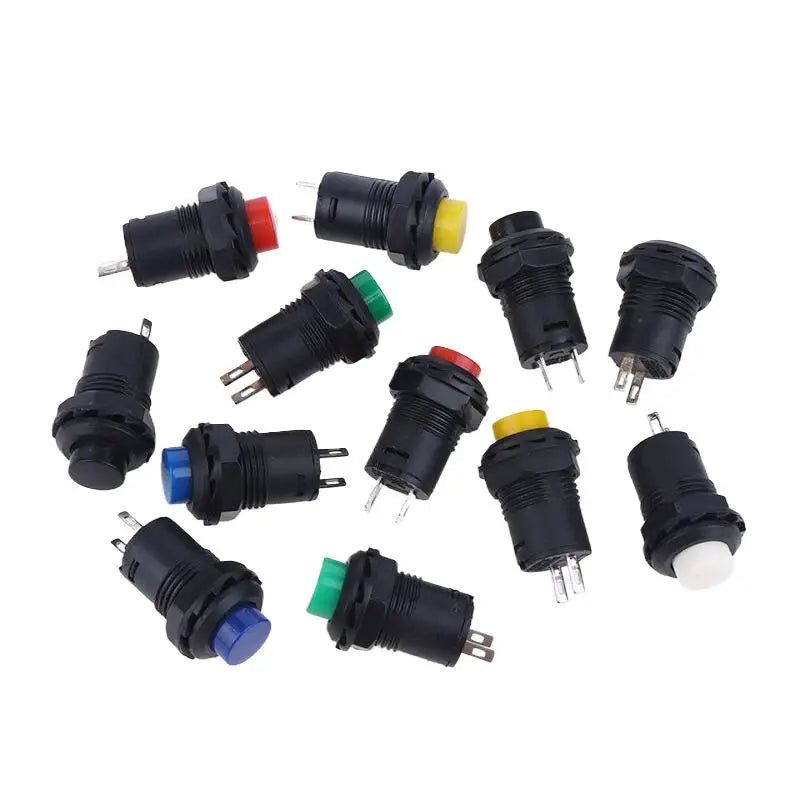 12mm Pushbutton Switches Self-Lock & Momentary OFF-ON – 10 Pack