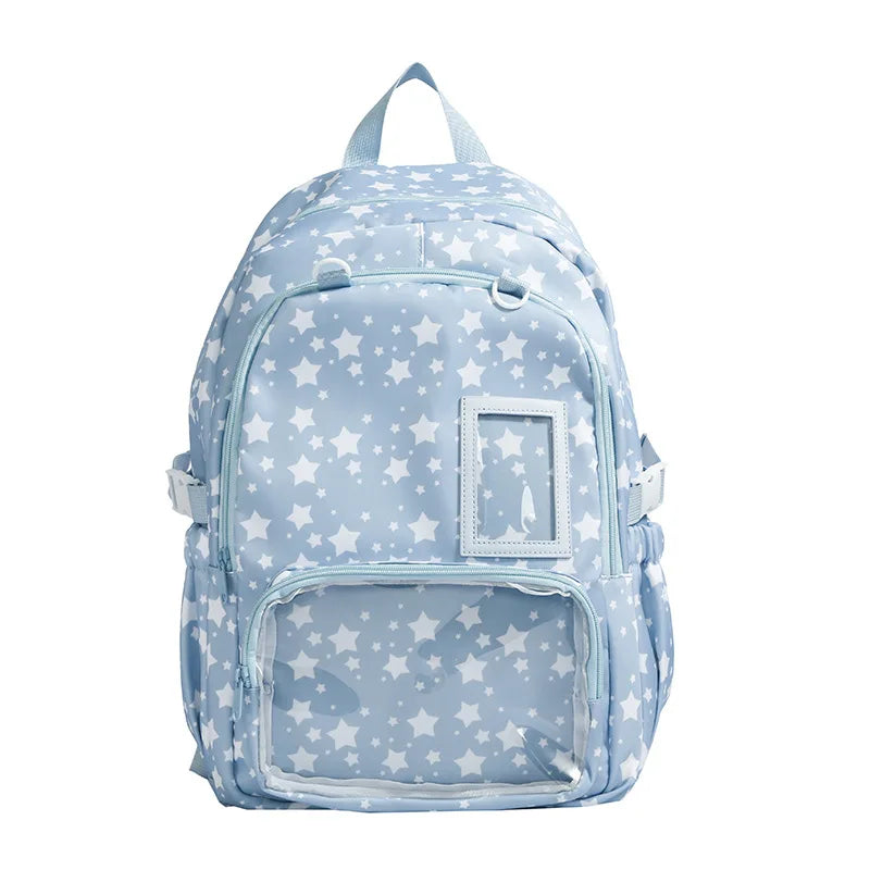 Star Geometric Backpack Girls – Large Capacity Lightweight Bag
