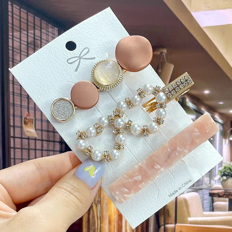 Pearl Hair Clip – Rhinestone Flower Barrette for Women & Girls