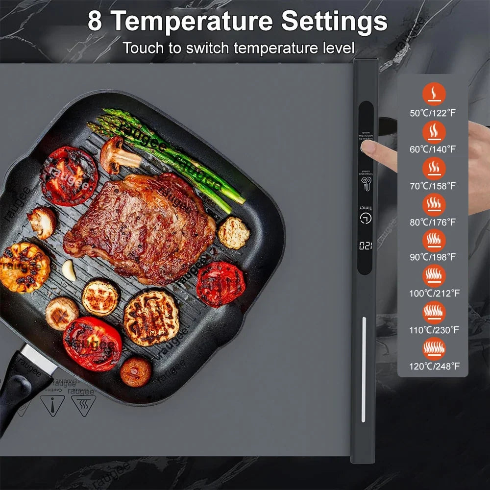 Raugee Foldable Electric Food Warming Tray | 8 Temps & Timer