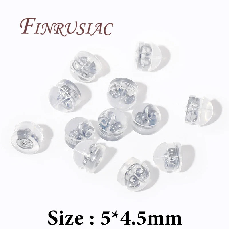 18K Gold Plated Silicone Earring Backs for Studs | 10/30/50 Pcs