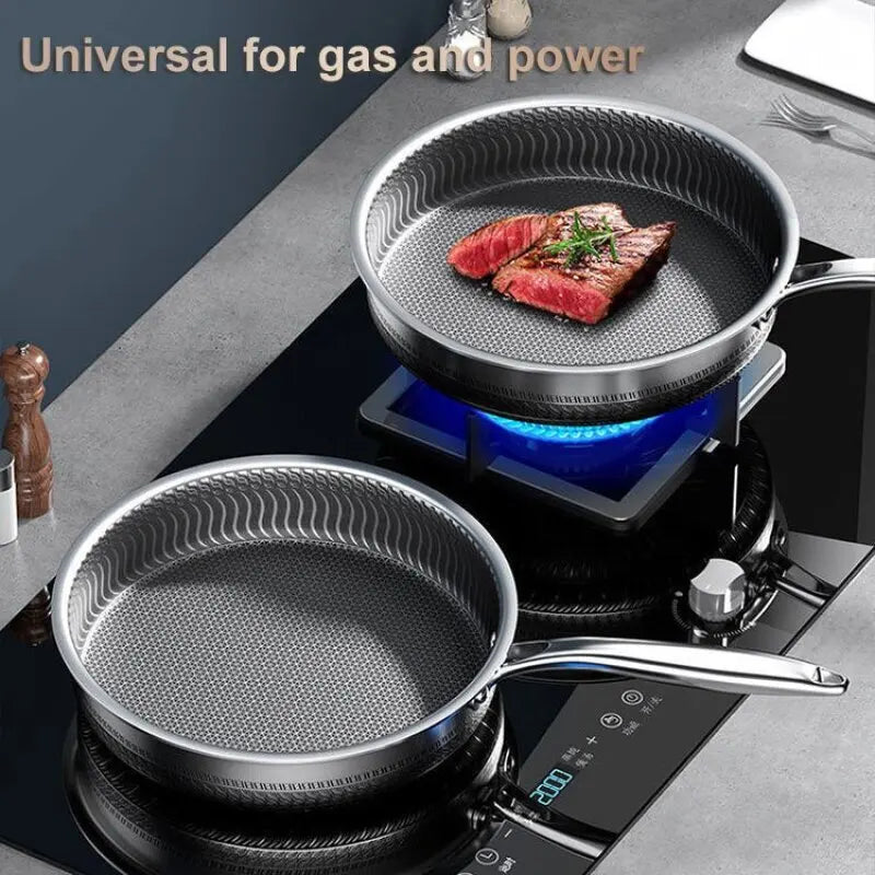 Nonstick Stainless Steel Frying Pan – Eggs, Pancakes & Steak
