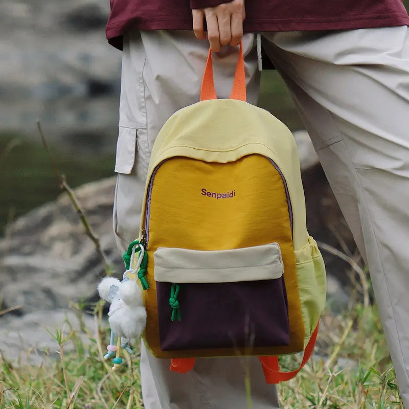 Color-Block Unisex Backpack | Travel & Student Daypack