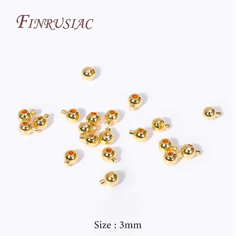 18K Gold Plated Crimp End Beads 2.5mm 3mm | Jewelry Making