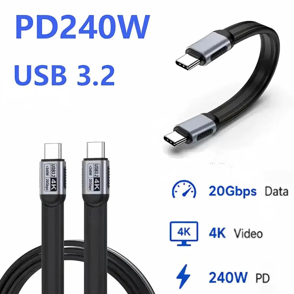 240W USB-C Cable 20Gbps Thunderbolt 5 | 4K@60Hz Fast Charge
