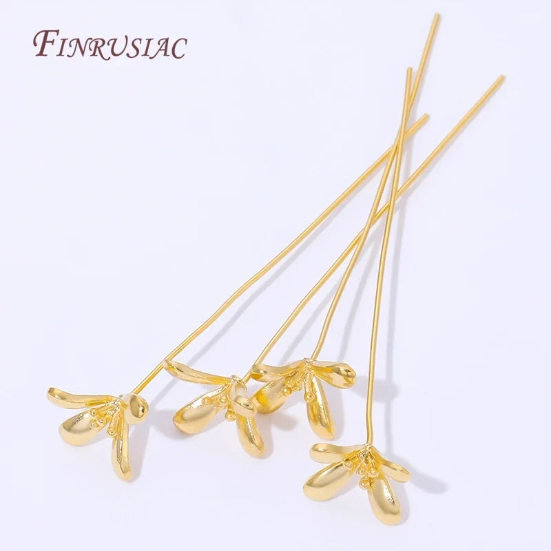 18K Gold Plated Flower Head Pins – DIY Jewelry Making Findings