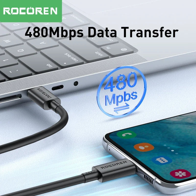 Rocoren 100W USB-C Cable PD 3.0 Fast Charging 5A – MacBook