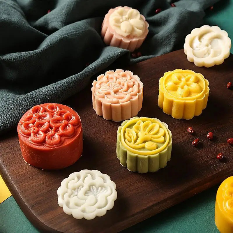 DIY Mooncake Mold Hand Press Pastry Embossing Tool Set