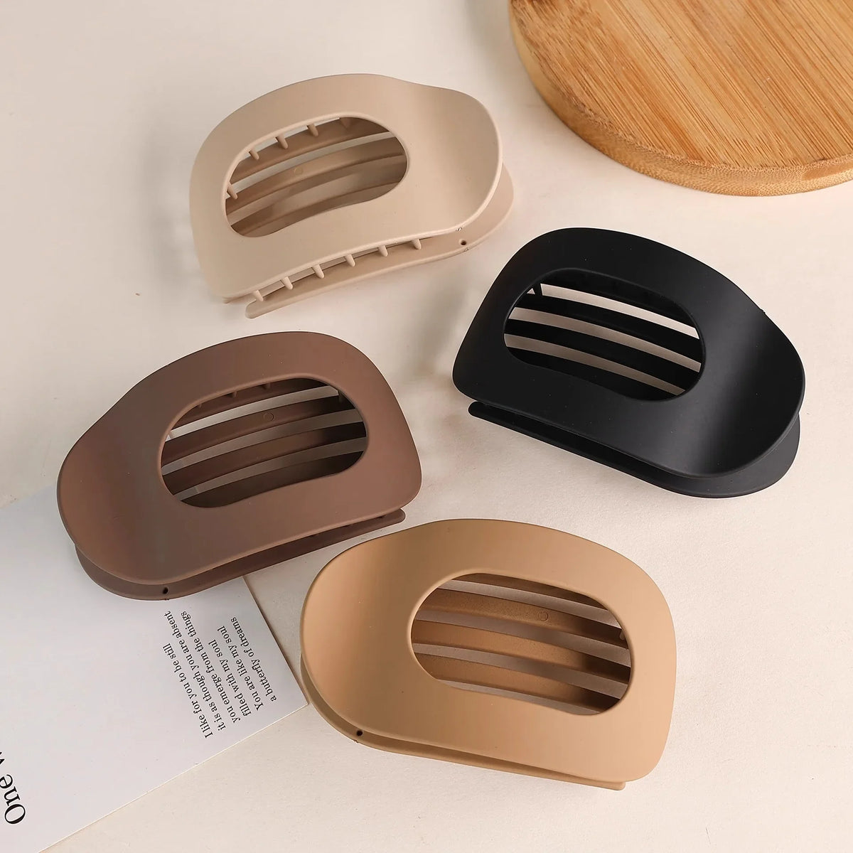 Matte Oval Hair Claw Clips for Women – Duckbill Bun Clip