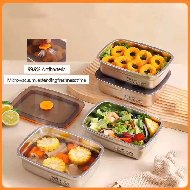 Stainless Steel Leakproof Lunch Box 600/1000/1500ml Food Container