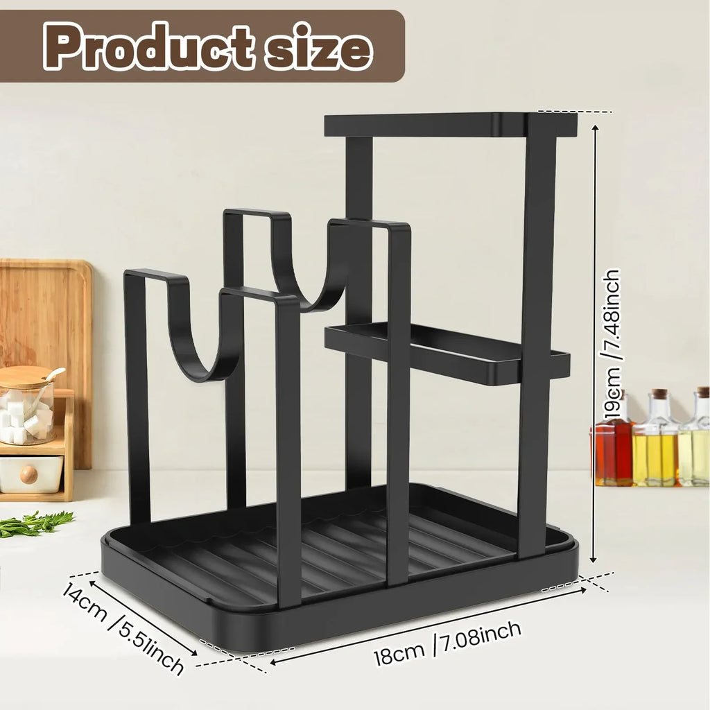 Stainless Steel Pot Lid Holder & Spoon Rest – Kitchen Organizer