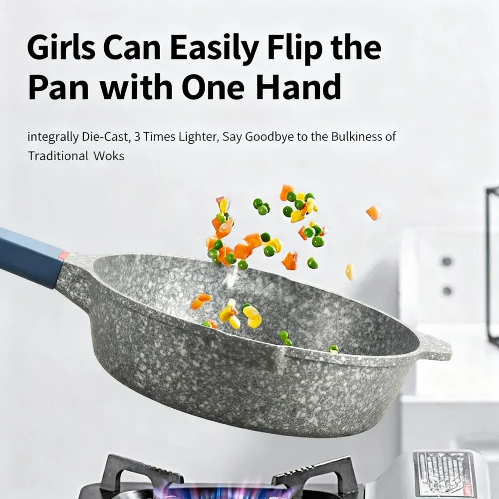 Maifan Stone Nonstick Frying Pan – Volcanic Rock Induction Wok