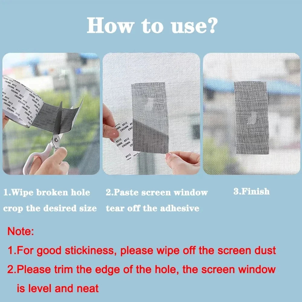 Waterproof Window Screen Repair Tape | Self-Adhesive Mesh Patch