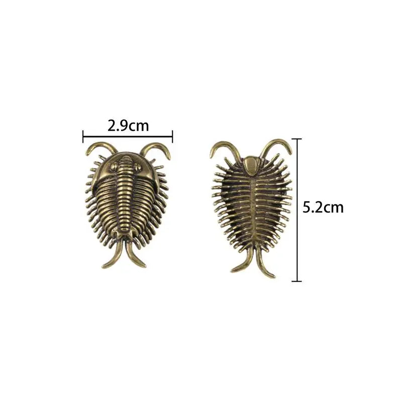 Brass Trilobite Figurine – Retro Desk Ornament & Tea Pet