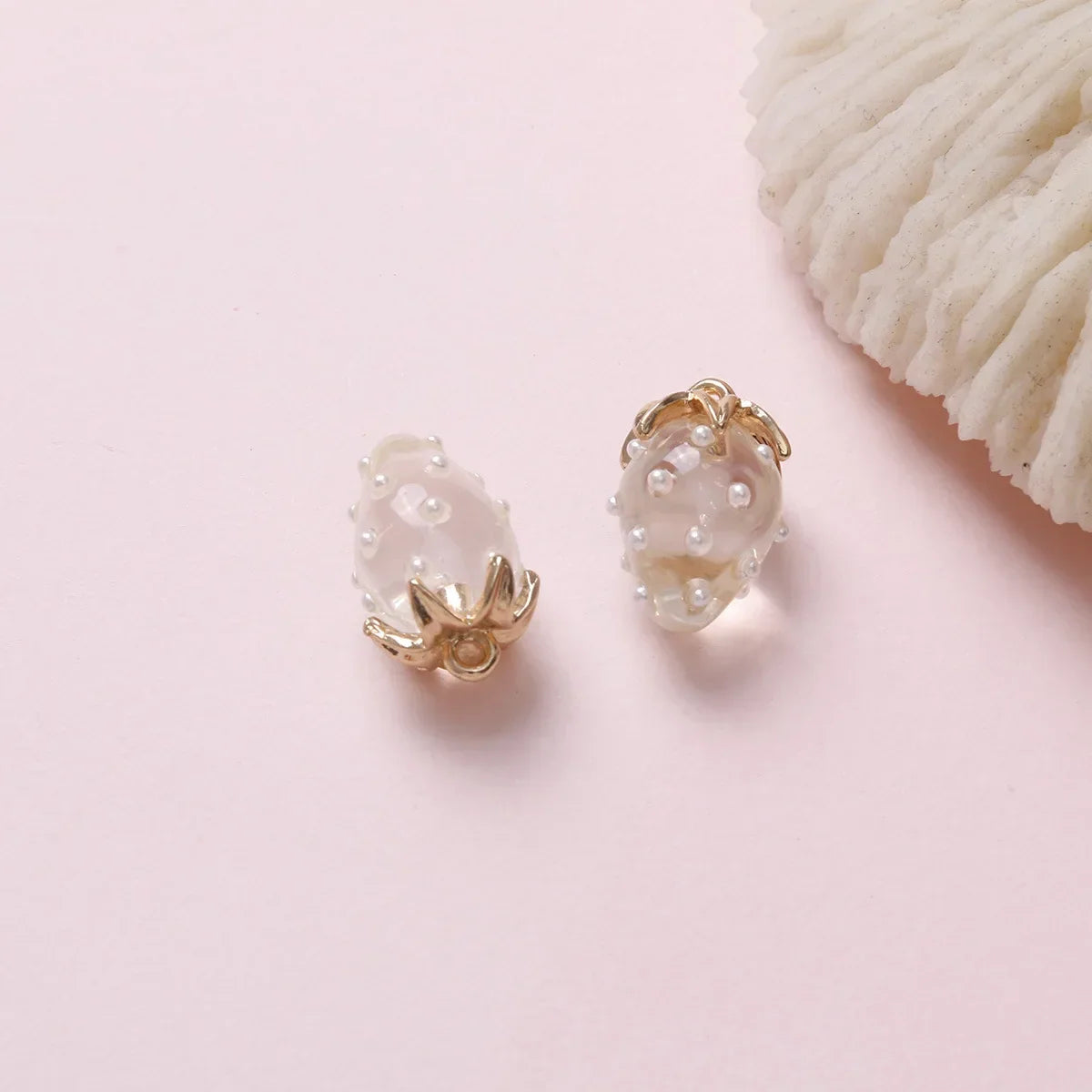Resin Strawberry Pendant Charm for DIY Jewelry Making
