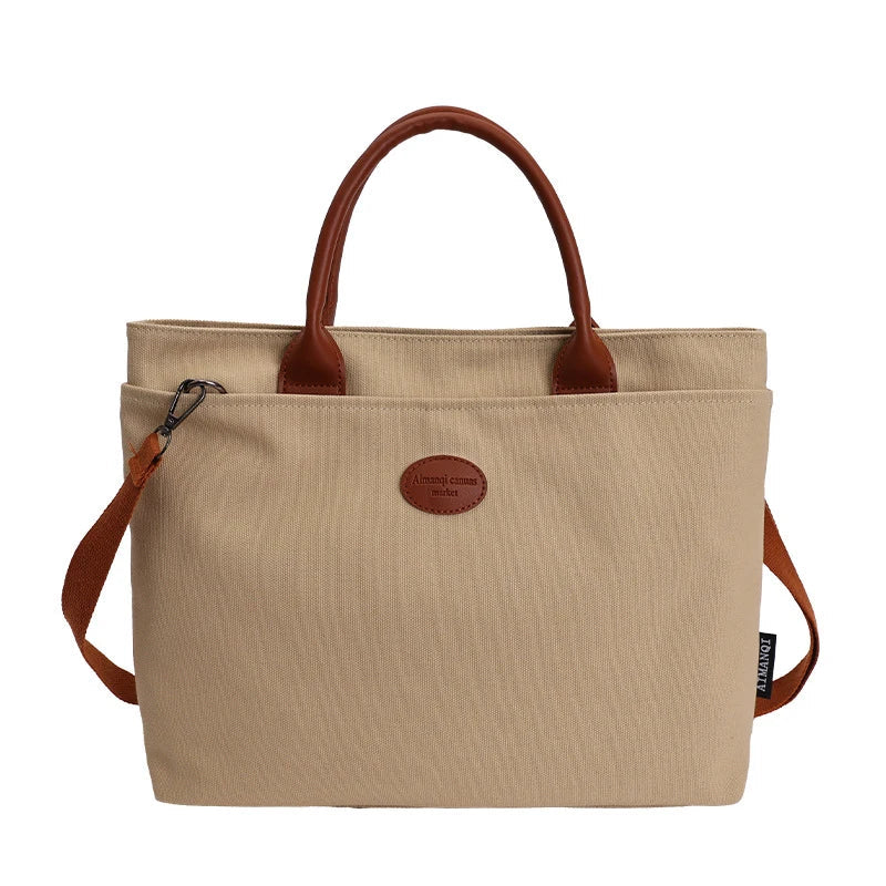 Oversized Canvas Tote Bag – Foldable Women's College Bookbag